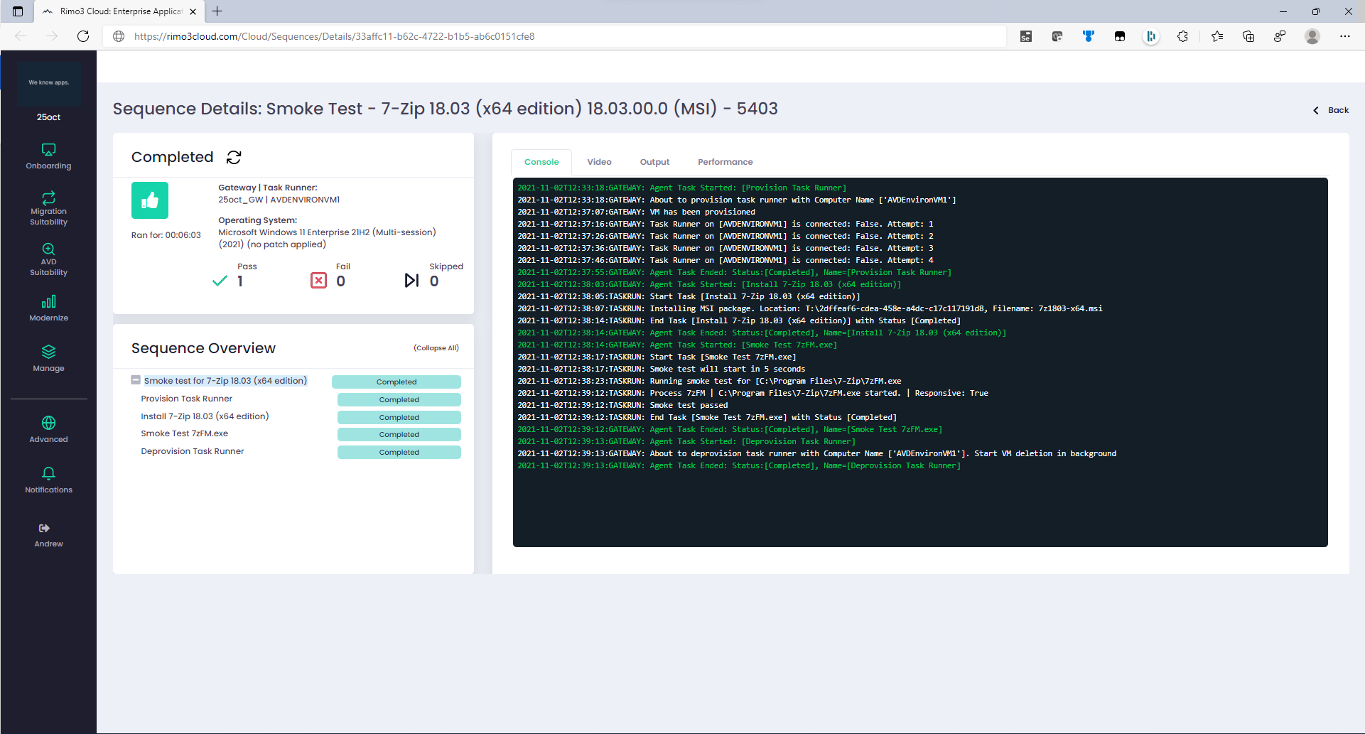 provision + deprovision screenshot